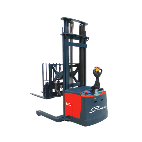 High Efficiency Extended Reach Forklift Truck 2 Ton Electric Reach Stacker Forklift with Forks Tilting