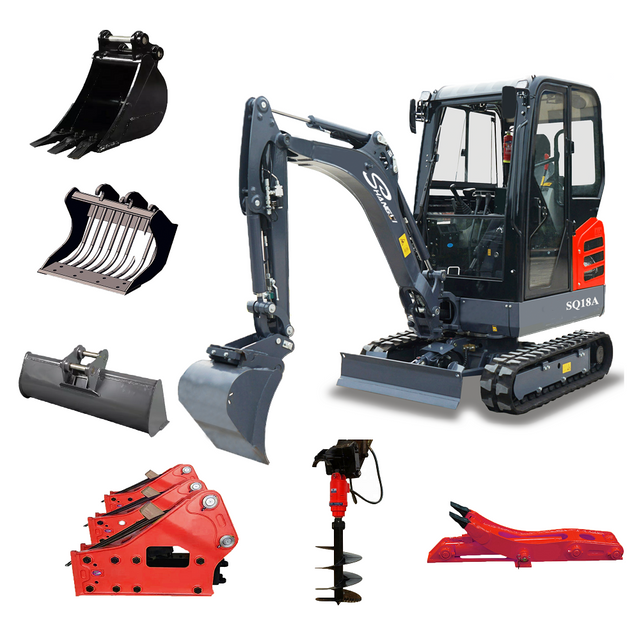 Kubota/Yanmar Engine 2 Ton Small Excavator CE/EPA/EURO 5 Mini Excavator with Full Accessories