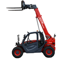 4WD Telescopic Boom Crane Handler Truck Forklift Telehandler with Closed Cab 