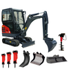 Earth Moving Machinery 1.8t 2 Ton Digger Small Bagger Compact Hydraulic Crawler Excavator